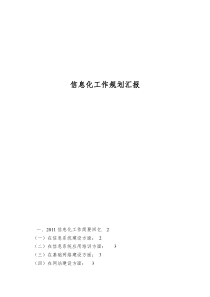 信息化工作规划汇报