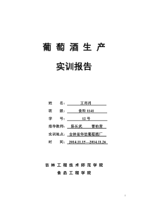 葡萄酒生产实训报告