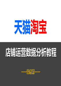 2015天猫淘宝店铺运营数据分析教程最新版