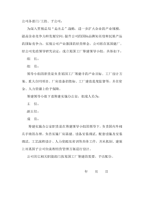 关于成立某某公司筹建领导小组的决定