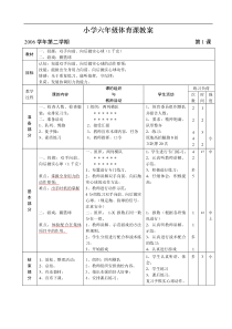 小学六年级体育课教案3