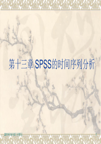 第十三章SPSS的时间序列分析