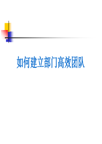 建立部门高效团队技巧宝典