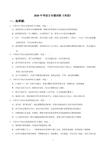 2020中考语文专题训练《词语》