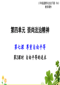 部编版新人教版8下道德与法治课件第四单元崇尚法治精神第七课尊重自由平等第2课时自由平等的追求