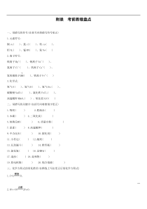 20192020年中考化学复习训练试题附录考前易错盘点