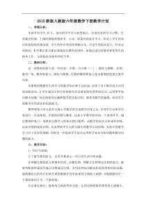 新版人教版六年级数学下册教学计划