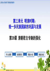 部编版2019年春七下历史第20课清朝君主专制的强化ppt教学课件