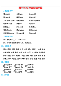 部编版统编语文四年级上册期末复习知识点汇总