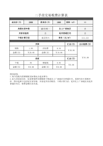 二手房交易税费计算表及其标准