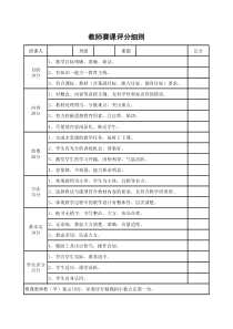 教师赛课评分细则