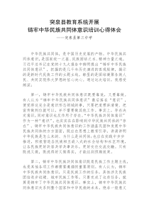 铸牢中华民族共同体意识心得体会