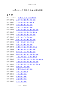 制药企业生产部操作规程及清洁规程完整