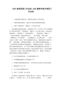 2020最新学校共青团工作总结