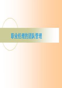 职业经理的团队管理（PPT50页）