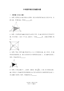 中考数学填空压轴题专题(带详解答案)