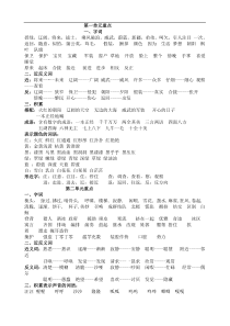 知识点北师大版三年级语文上册复习资料