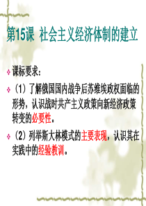 高三历史-社会主义经济体制的建立