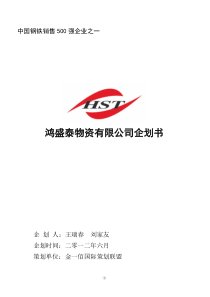 鸿盛泰物资有限公司企划书修正版
