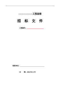 武汉工程监理招标文件