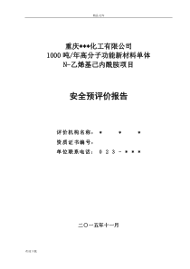 某项目安全预评价报告