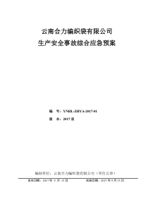 1合力编织袋事故应急预案(已审核)