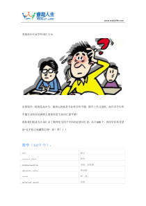 美国全国高中专业学科词汇大全