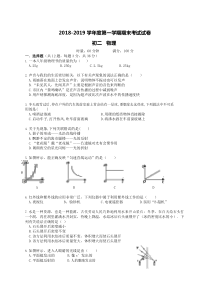 湖南省长沙市青竹湖2018-2019学年八年级第一学期期末考试物理试卷