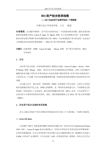 DEA资产组合效率指数