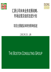 BCG汇源方案之《市场运营》(1)