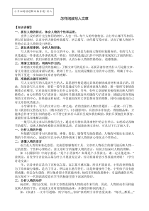 小升初阅读理解训练专题-写人