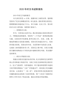 2020年村支书述职报告