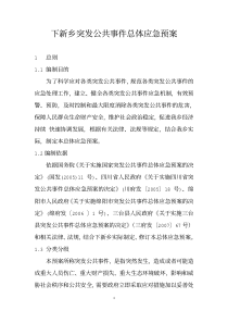 下新乡突发公共事件总体应急预案