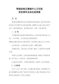 乡镇卫生院突发事件总体应急预案