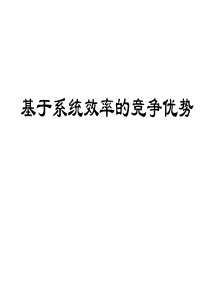 基于系统效率的竞争优势（PPT 64页）
