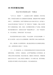 101项目质量保证措施