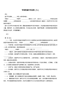 专利实施许可合同（九）