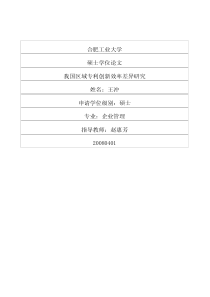我国区域专利创新效率差异研究