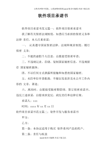 软件项目承诺书