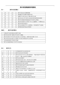 高中英语课堂教学观察量表