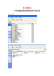 东方既白中式快餐运营资料手册目录介绍