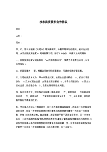 技术出资股东合作协议