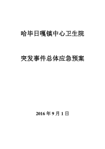 哈院突发事件总体应急预案（DOC40页）