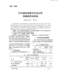 汽车制动性能对其稳定性和操纵性的影响