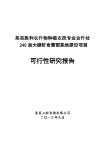240亩大棚鲜食葡萄基地建设项目可行性研究报告