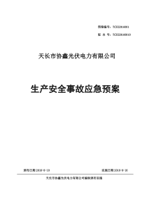 天长电站生产事故应急预案