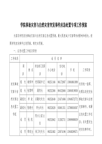 学院事故灾害与自然灾害突发事件应急处置专项工作预案-事故
