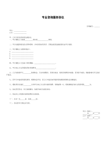 专业咨询服务协议