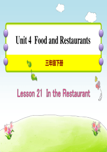 《In the Restaurant》Food and Restaurants PPT