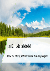 《Lets celebrate!》Period Two PPT